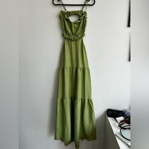Green Open Back Maxi